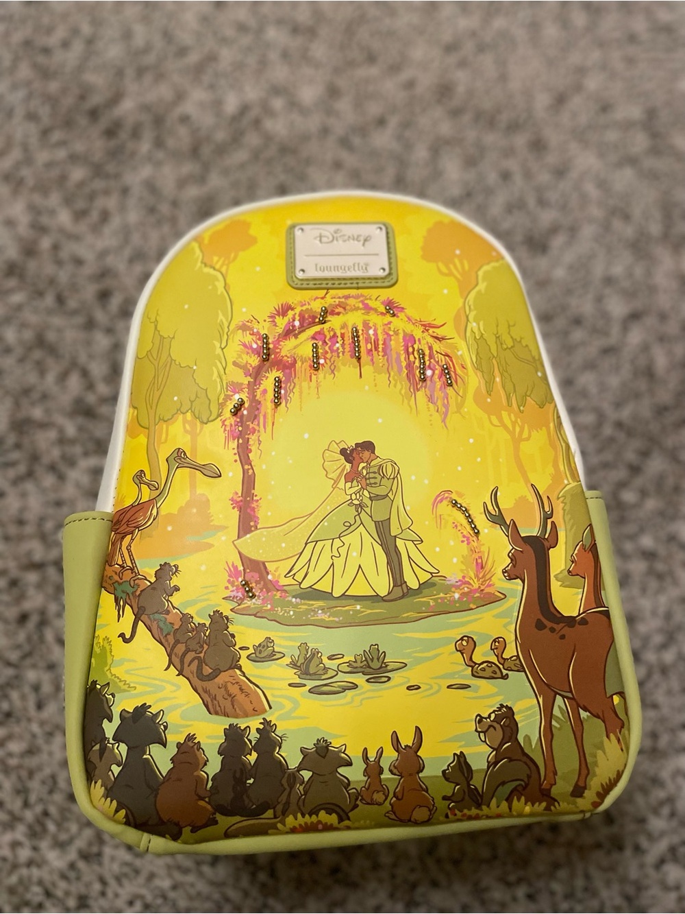 Loungefly Disney Princess & Frog Tiana Kiss Scene Backpack BoxLunch New